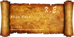 Khin Edit névjegykártya